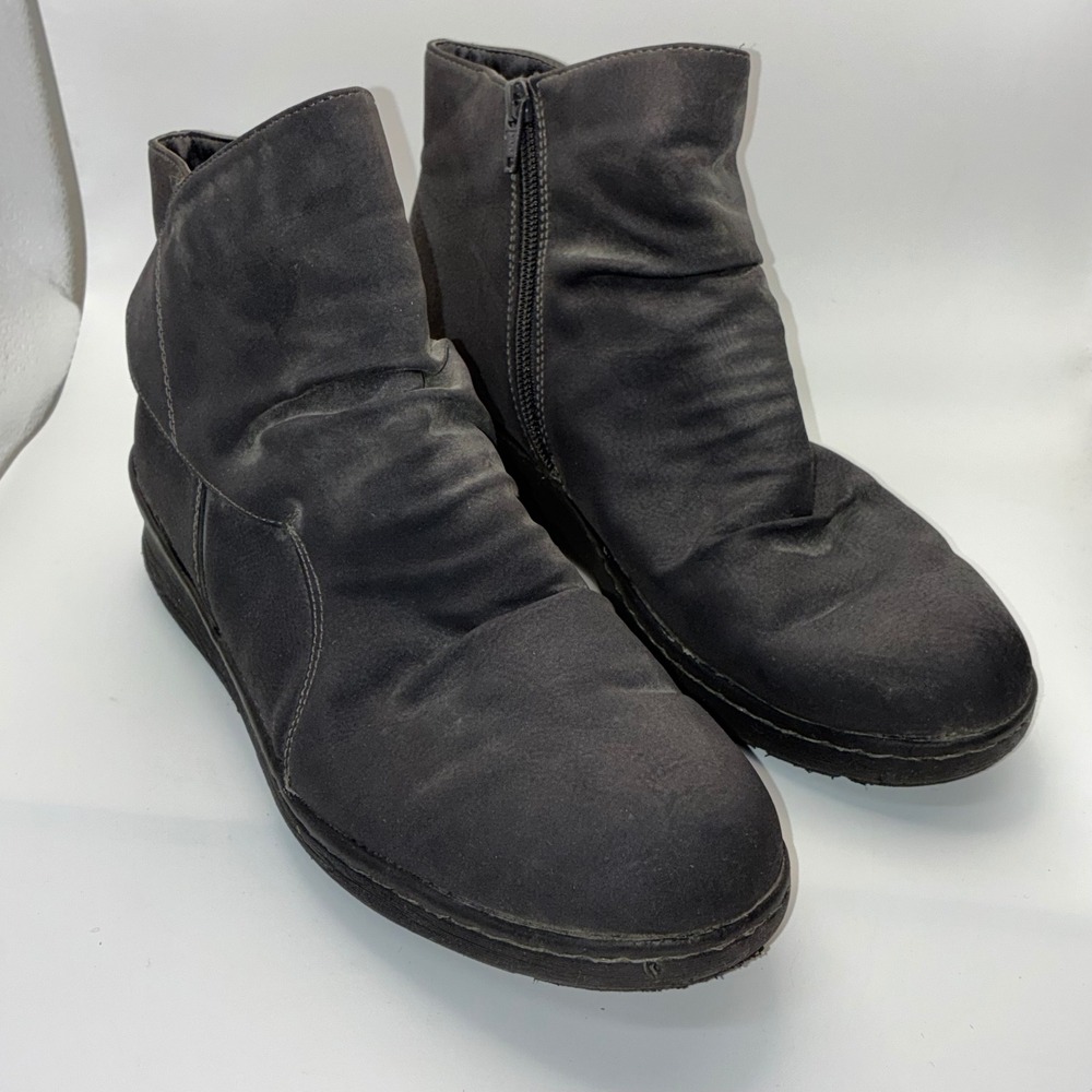 Kim Rogers Hanno Black‎ Ruched Slouchy Ankle Boots Womens 10M WRF17-12416-006-79
